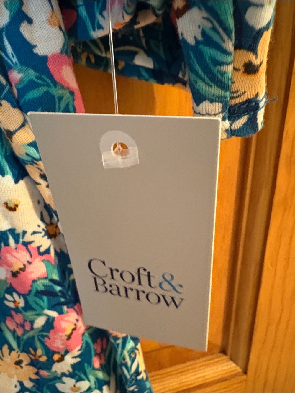 croft & barrow Teal Floral Short Sleeve Tee. Final price posted - Picture 2 of 4